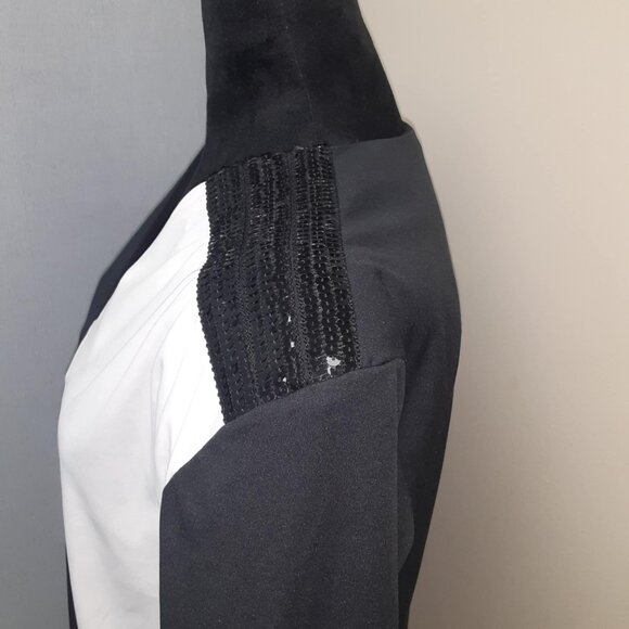 Vintage Teddi of California Black and White Sequined blouse Size 14 USA - Picture 3 of 9